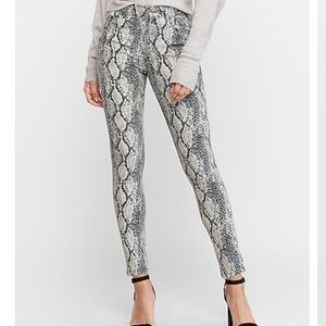 High Waisted Snakeskin Print Skinny Jeans 10L